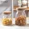 KEMORELA Glass Airtight Canister With Wood Lid For Tea Coffee And Kitchen Storage 3