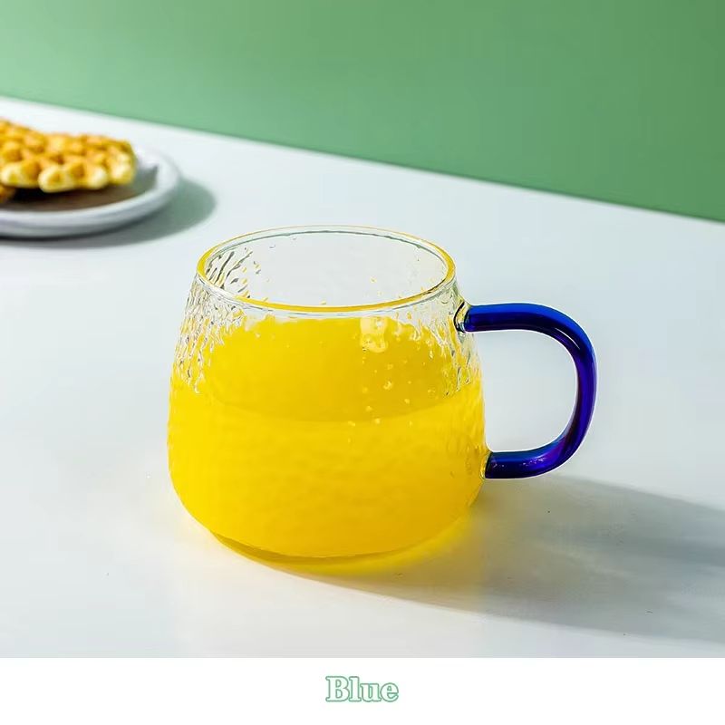 1353 Fl Oz Hammer Pattern Heat Resistant Glass Coffee Mug With Handle 9