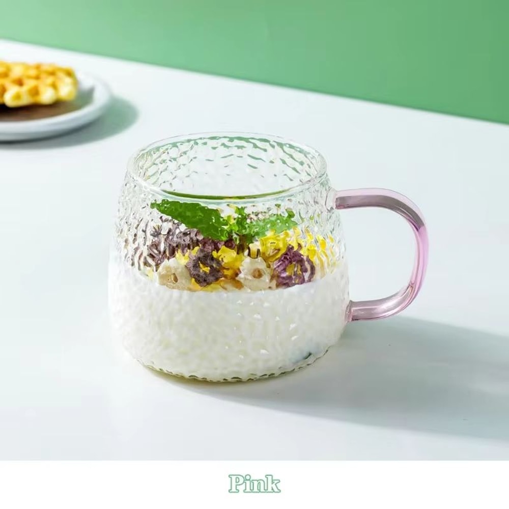 1353 Fl Oz Hammer Pattern Heat Resistant Glass Coffee Mug With Handle 10