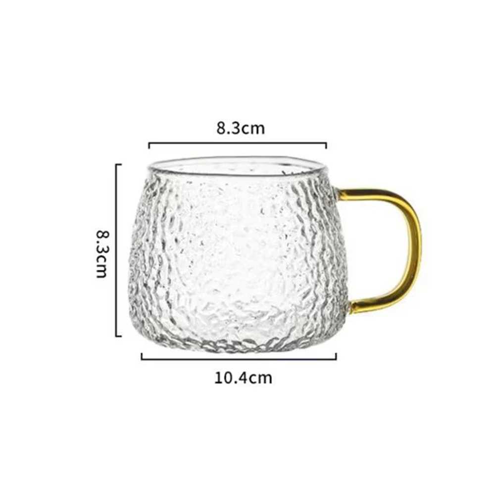 1353 Fl Oz Hammer Pattern Heat Resistant Glass Coffee Mug With Handle 5