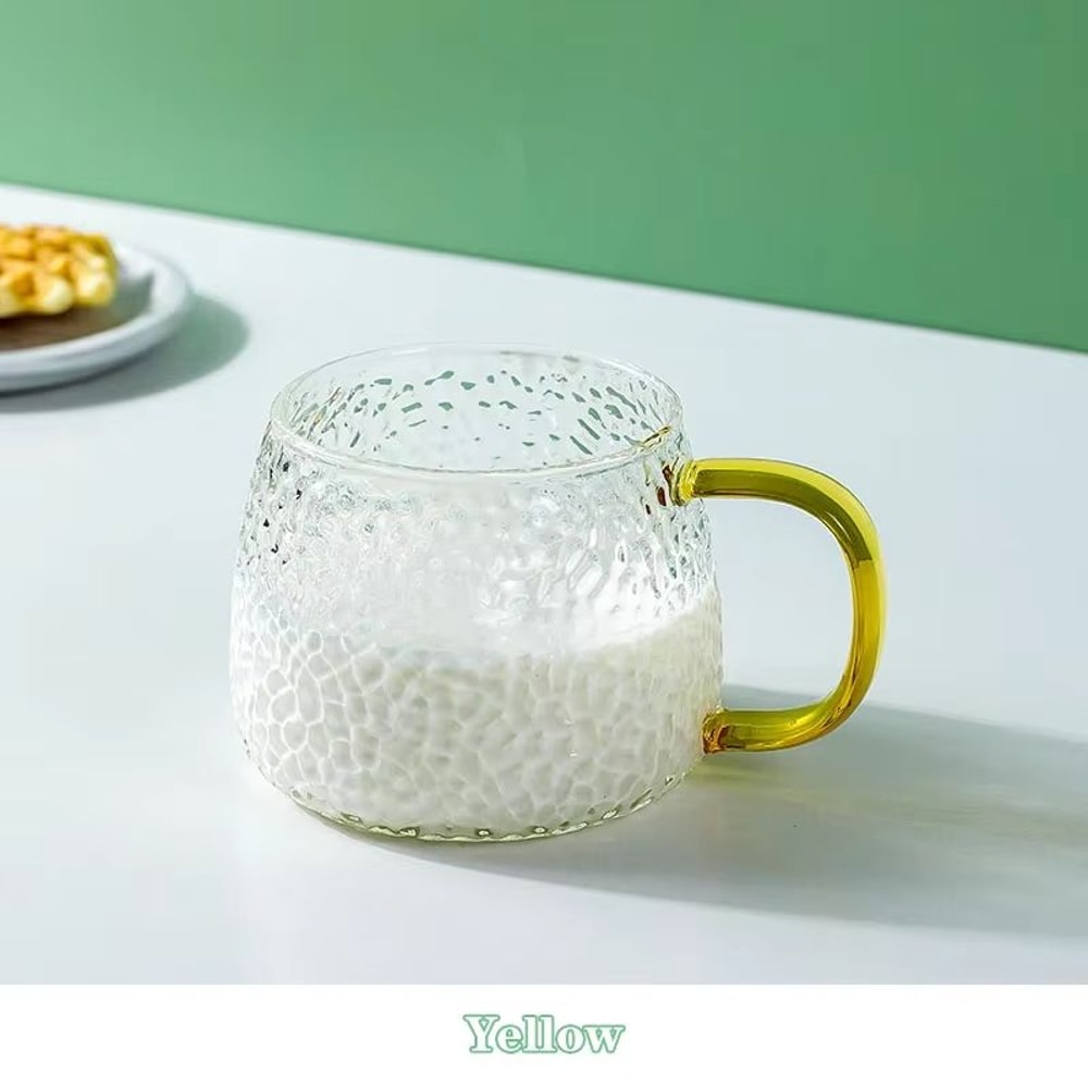 1353 Fl Oz Hammer Pattern Heat Resistant Glass Coffee Mug With Handle 7