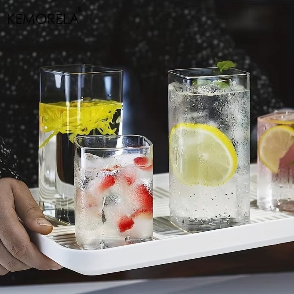 4Piece Highball Glass Set 1688 1893 Fl Oz Clear Tall Drinking Glasses For Cocktails Beer Juice An 1