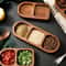 Solid Wood Divided Serving Tray 2 Or 3 Compartments Condiment And Snack Plate For Sauces Sushi Brea 4