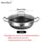 NonStick Stainless Steel Frying Pan With Lid 102411021181 In Honeycomb Bottom For Induction Gas 6
