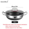 NonStick Stainless Steel Frying Pan With Lid 102411021181 In Honeycomb Bottom For Induction Gas 6