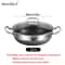 NonStick Stainless Steel Frying Pan With Lid 102411021181 In Honeycomb Bottom For Induction Gas 7