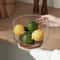 Large Clear Glass Bowl With Wooden Base Fruit Salad Snack And Popcorn Serving Bowl 2