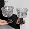 KEMORELA Retro Embossed Tall Glass Cup Black CrystalStyle Goblet For Whiskey Coffee And Desserts 1 1