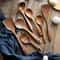 Wooden Kitchen Utensil Set With Holder Spatulas Spoons Salad Fork And Stirring Tools For Cooking A 10