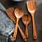 Wooden Kitchen Utensil Set With Holder Spatulas Spoons Salad Fork And Stirring Tools For Cooking A 2