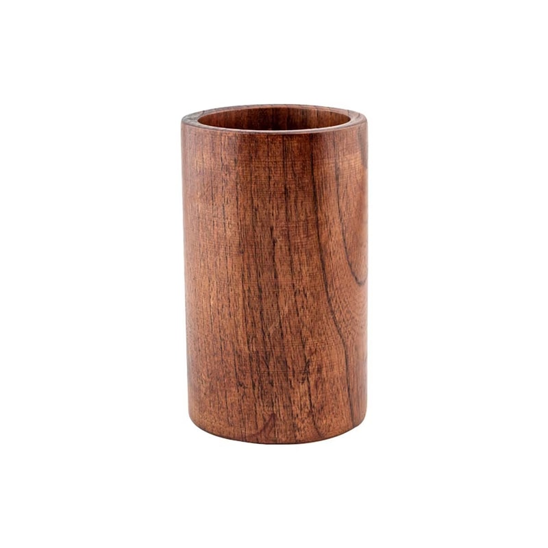 Wooden Kitchen Utensil Set With Holder Spatulas Spoons Salad Fork And Stirring Tools For Cooking A 6