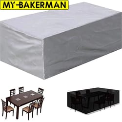 waterproof silver outdoor furniture cover for patio table, chairs, sofa, cabinets, and equipment