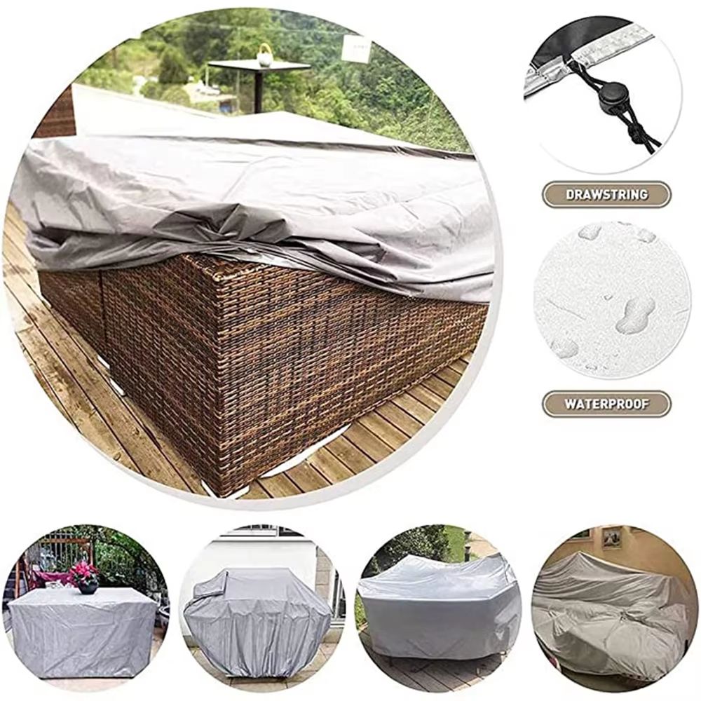 Waterproof Silver Outdoor Furniture Cover For Patio Table Chairs Sofa Cabinets And Equipment 4