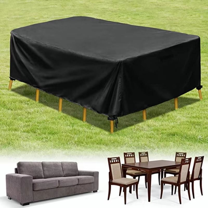 Waterproof 210D Oxford Outdoor Furniture Cover For Patio Sofa And Garden Sets BlackSilver 1