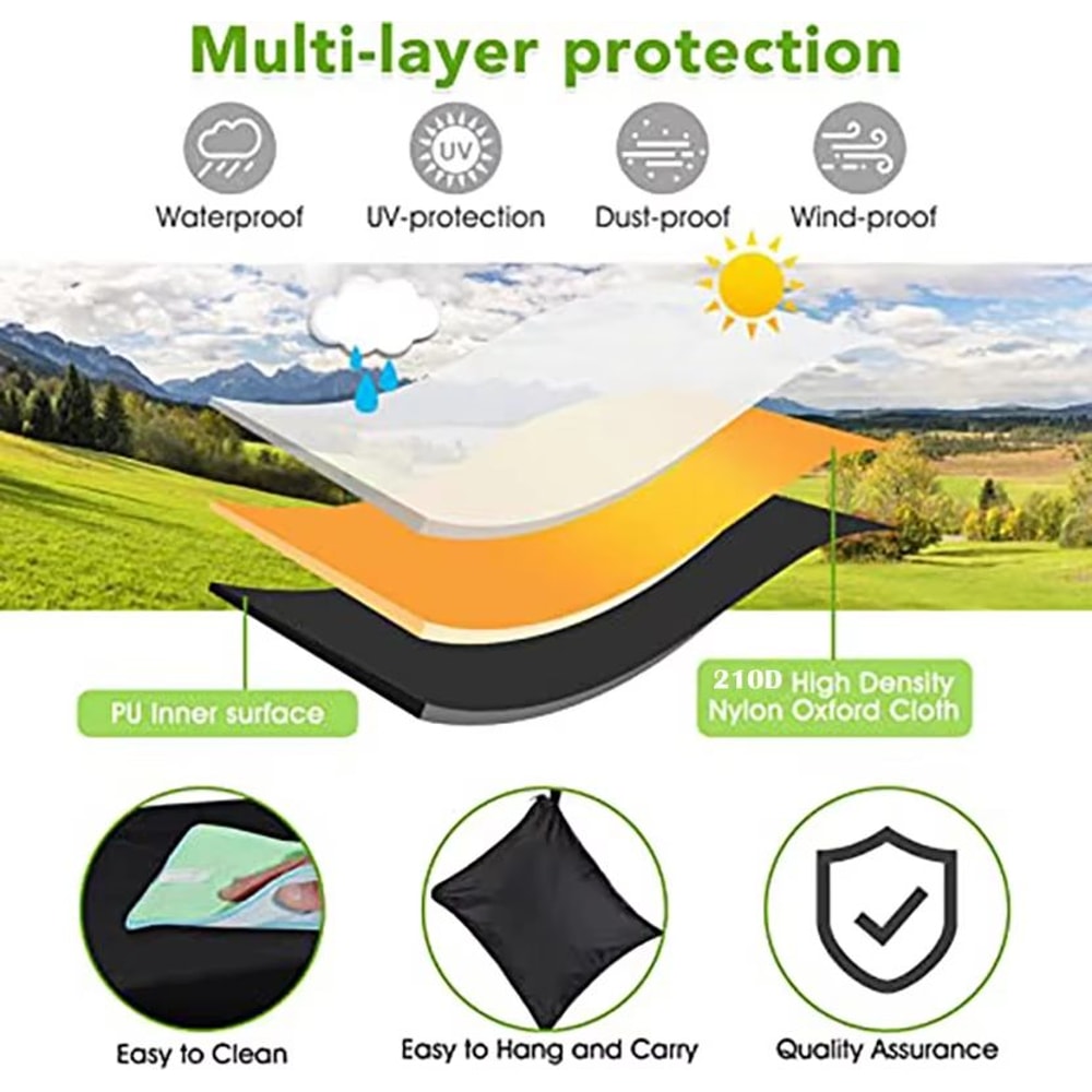 Waterproof 210D Oxford Outdoor Furniture Cover For Patio Sofa And Garden Sets BlackSilver 4