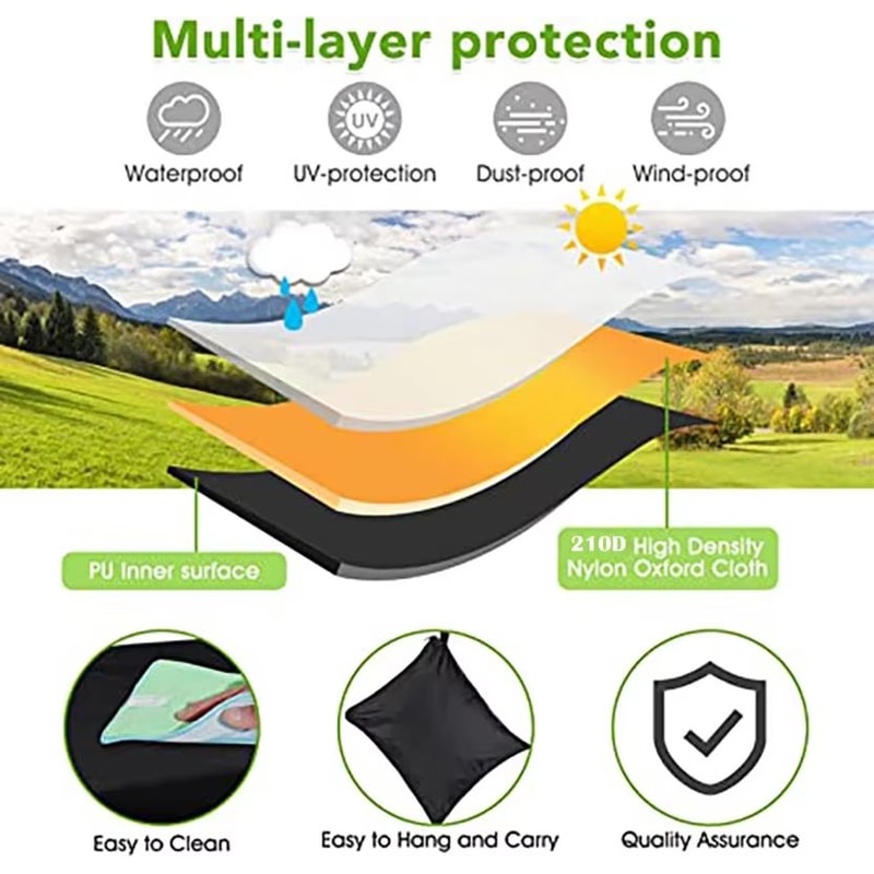 Waterproof 210D Oxford Outdoor Furniture Cover For Patio Sofa And Garden Sets BlackSilver 4