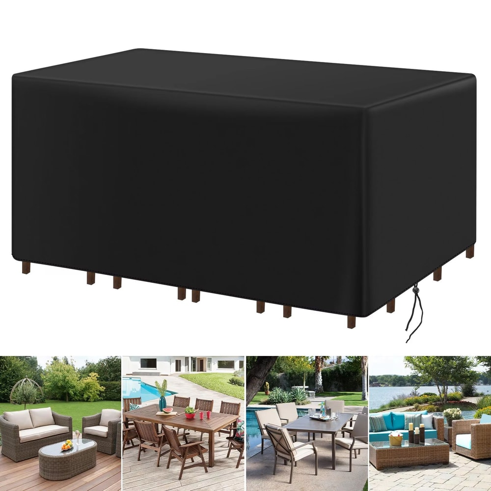 Heavy Duty Waterproof Rectangular Patio Furniture Cover For Outdoor Sofa Table And Chair Sets Rain 1