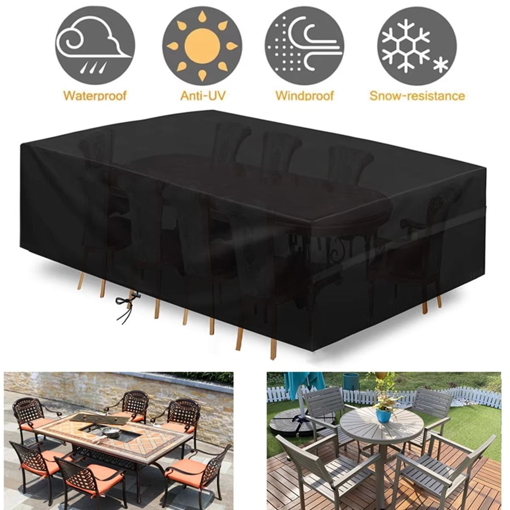 Heavy Duty Waterproof Rectangular Patio Furniture Cover For Outdoor Sofa Table And Chair Sets Rain 6