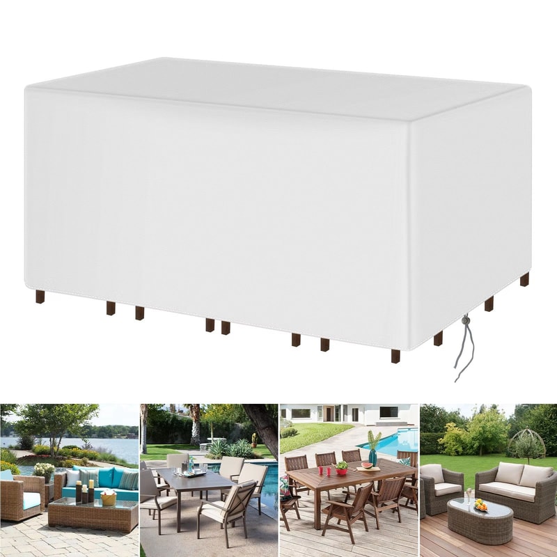 Heavy Duty Waterproof Rectangular Patio Furniture Cover For Outdoor Sofa Table And Chair Sets Rain 7