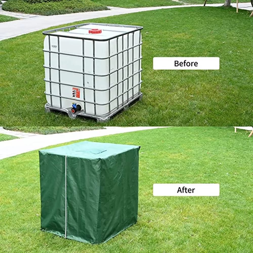 UVResistant Waterproof IBC Tank Cover With Zipper For 264 Gal 1000L Water Storage Tanks 2