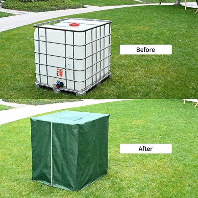 UVResistant Waterproof IBC Tank Cover With Zipper For 264 Gal 1000L Water Storage Tanks 2