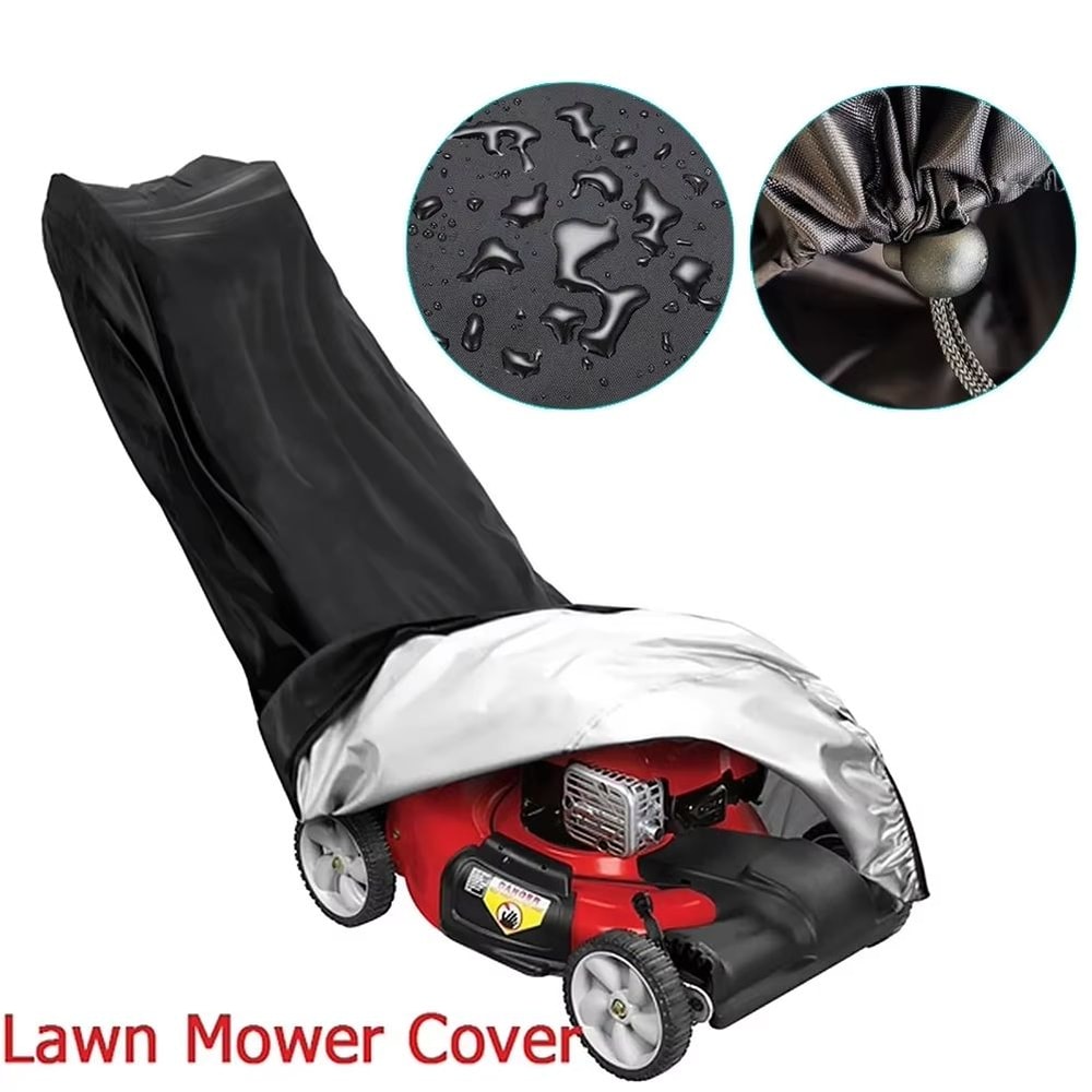 210D Waterproof Lawn Mower Cover With UV Protection And Drawstring Universal Outdoor Equipment Cov 1