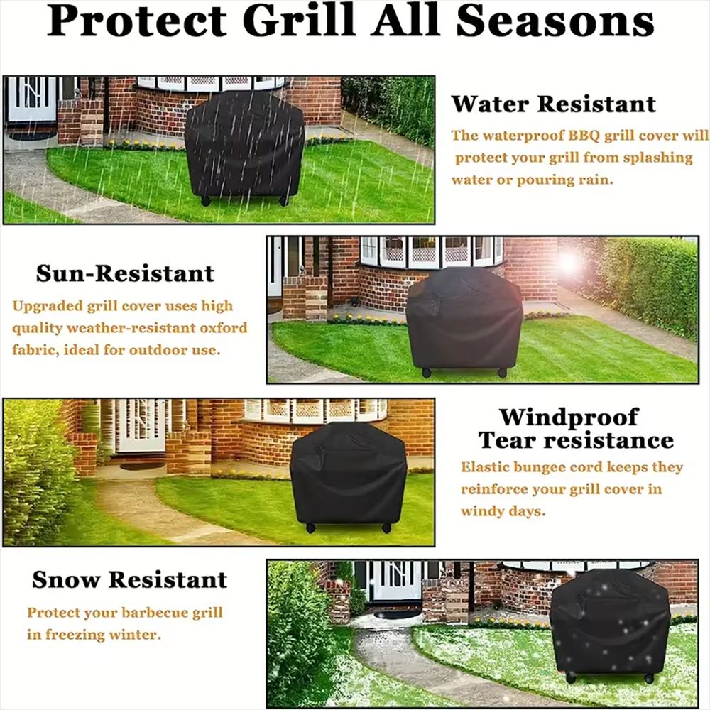 Heavy Duty Waterproof BBQ Grill Cover AntiDust Rain Protective Outdoor Barbecue Cover 10