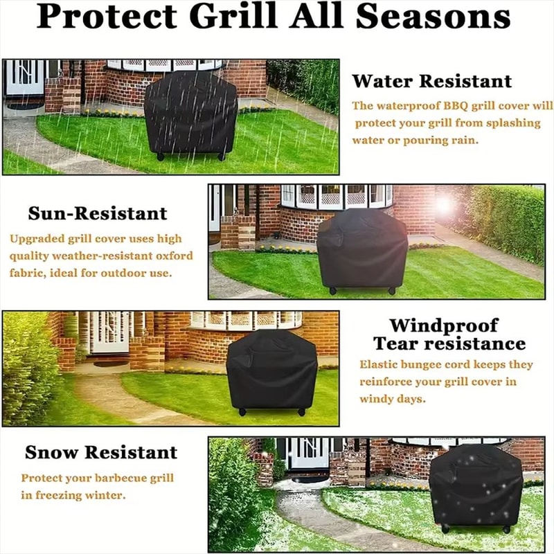 Heavy Duty Waterproof BBQ Grill Cover AntiDust Rain Protective Outdoor Barbecue Cover 10