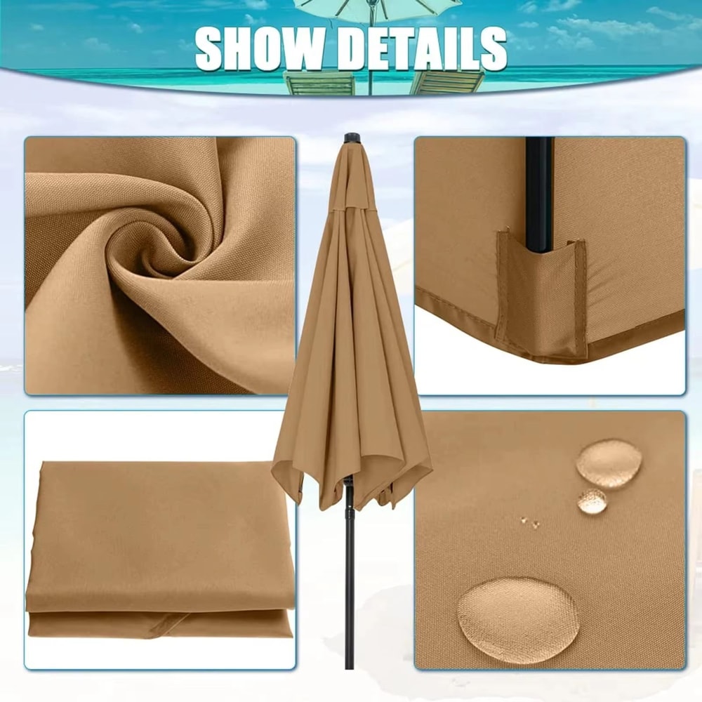 Rainproof Patio Umbrella Replacement Canopy UV Sunshade Cloth For Outdoor Umbrella Frame 2