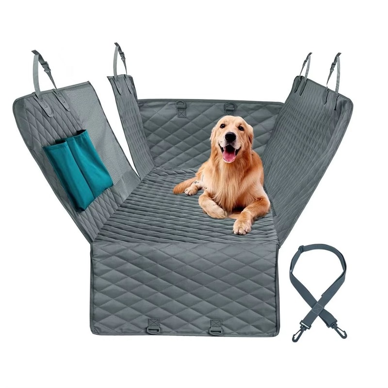 Waterproof Dog Car Hammock Back Seat Cover With Safety Belt For SUVs Trucks And Cars 6