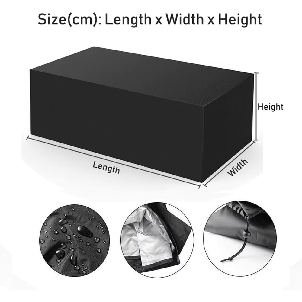 Heavy Duty Rectangular Waterproof Patio Table Cover For Outdoor Dining Table And Chair Sets CanvasS 4