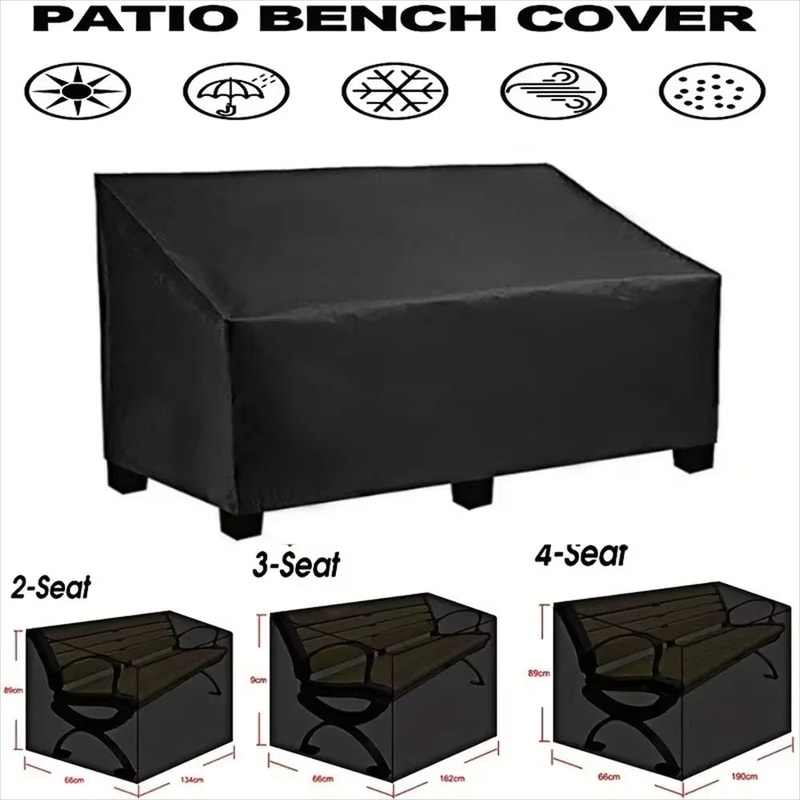 HeavyDuty Waterproof Garden Bench Cover UV Tear Resistant Windproof Oxford Fabric Protection 2