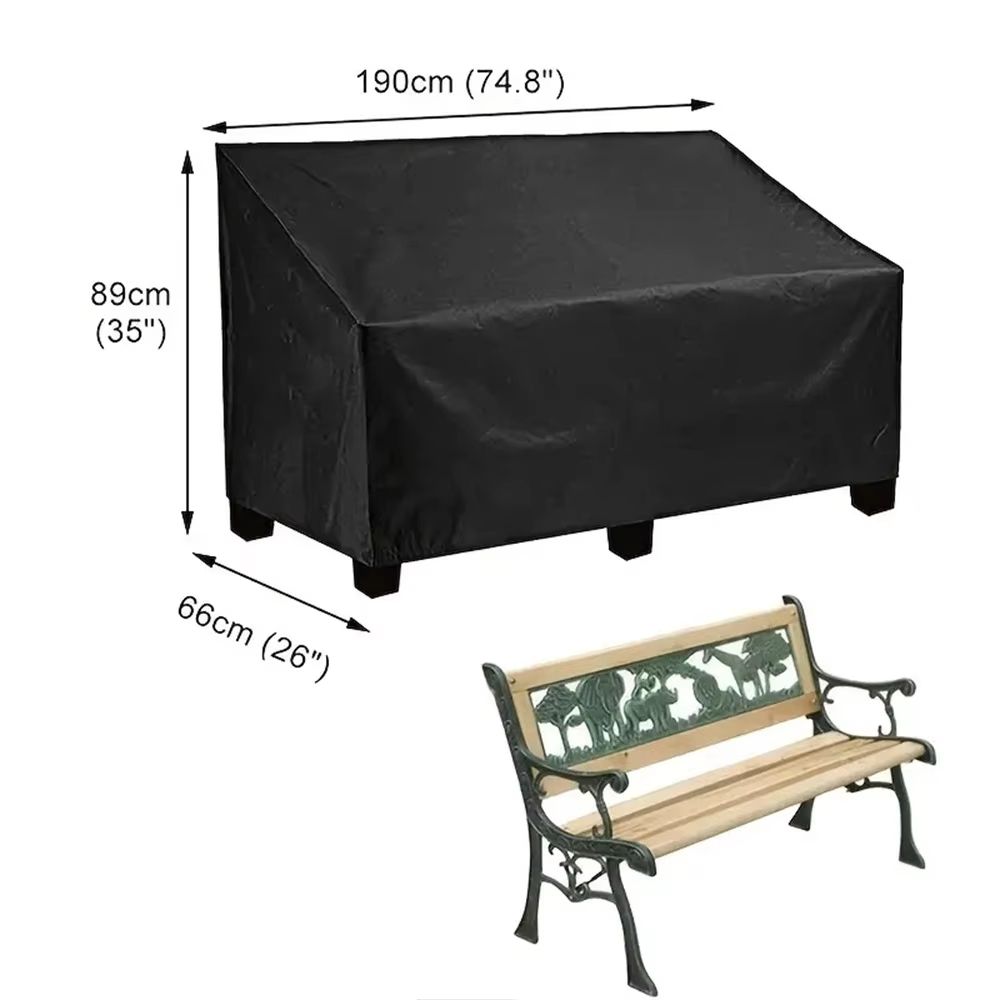 HeavyDuty Waterproof Garden Bench Cover UV Tear Resistant Windproof Oxford Fabric Protection 3