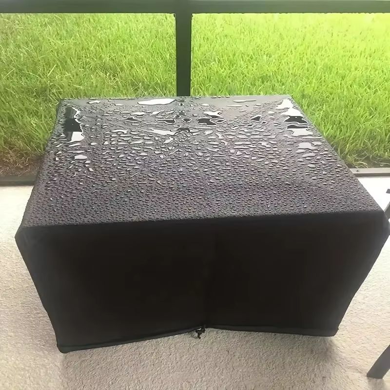 Square 210T Waterproof Fire Pit Cover UV Fade Resistant Outdoor Fire Pit Table Protector 3