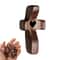 Wooden Handheld Pocket Cross With Heart Cutout Stress Relief Palm Cross And Encouragement Gift 11