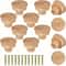 12Pack Bohemian Rattan Drawer Knobs Round Wooden WickerWeave Cabinet Knobs With Screws 7