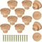 12Pack Bohemian Rattan Drawer Knobs Round Wooden WickerWeave Cabinet Knobs With Screws 7