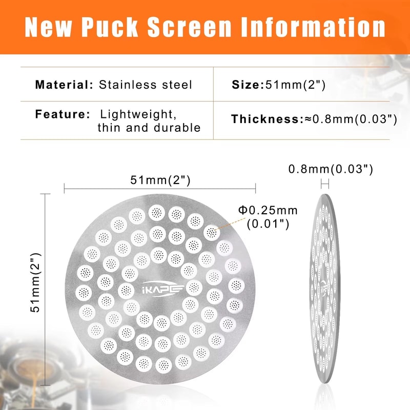 IKAPE Espresso V2 Puck Screen For 201in 213in 228in Portafilters Precision Filter Upgrade 3