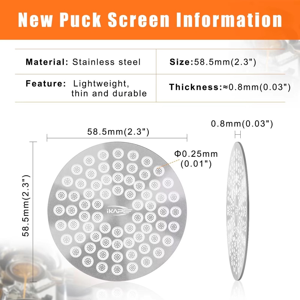 IKAPE Espresso V2 Puck Screen For 201in 213in 228in Portafilters Precision Filter Upgrade 5