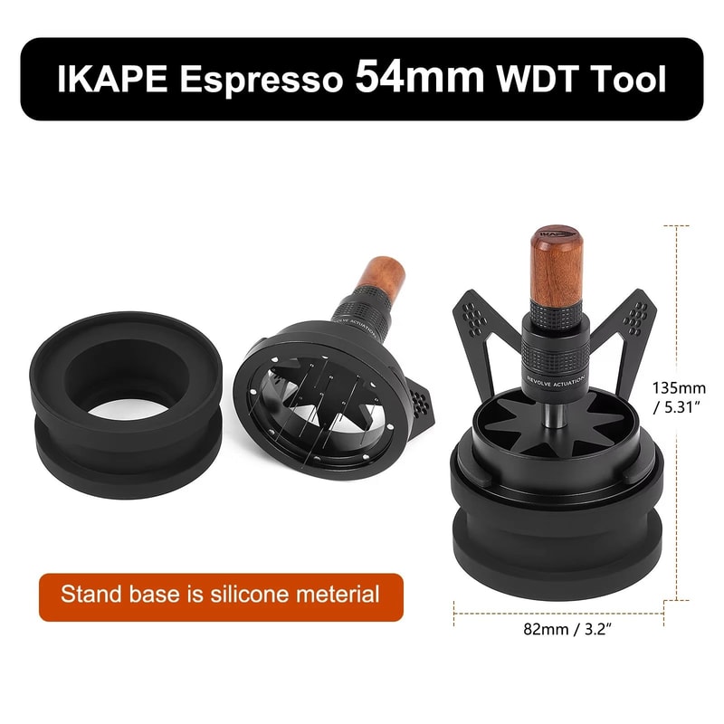 IKAPE Rotary WDT Espresso Distribution Tool With 10 Needles And Stand 5