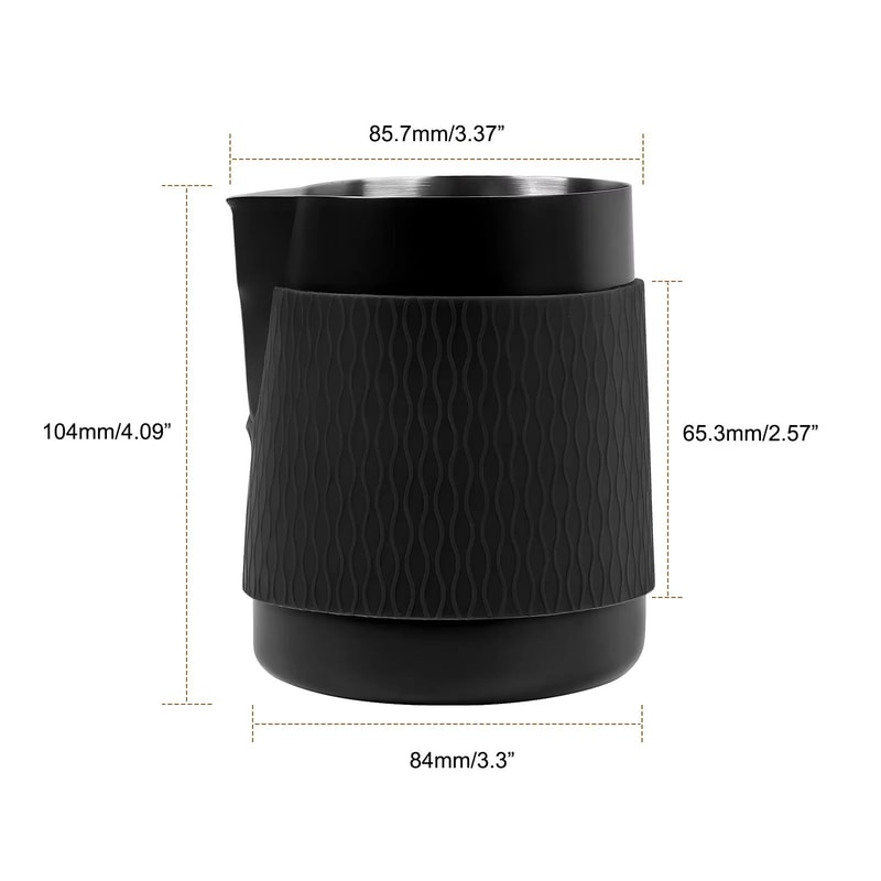 IKAPE Espresso Milk Pitcher V3 17 Fl Oz Frothing Jug Without Handle Sharp Spout Professional Steam 10