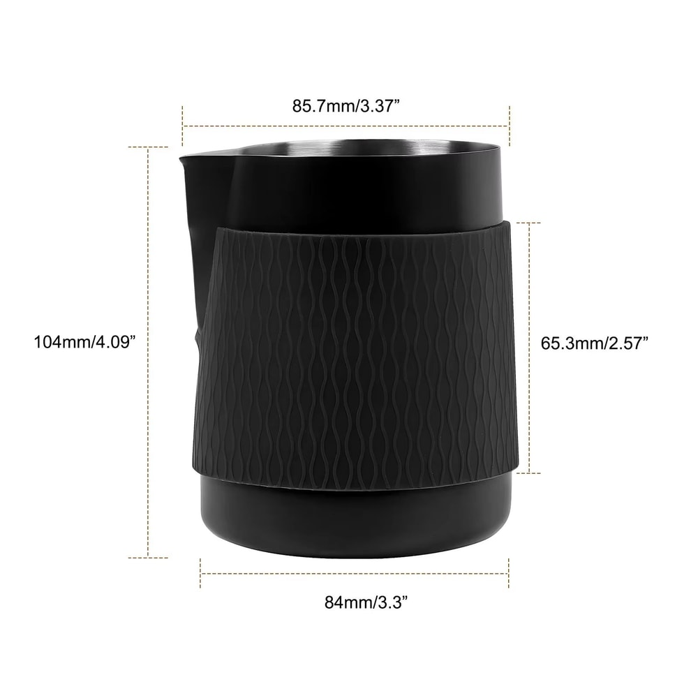 IKAPE Espresso Milk Pitcher V3 17 Fl Oz Frothing Jug Without Handle Sharp Spout Professional Steam 5