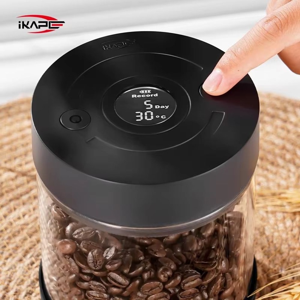 IKAPE Coffee Beans Vacuum Sealed Tank With Electric Digital Display Smart Coffee Storage Canister 1