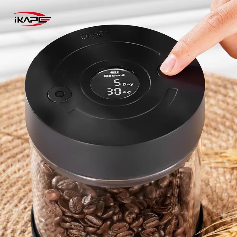 IKAPE Coffee Beans Vacuum Sealed Tank With Electric Digital Display Smart Coffee Storage Canister 1