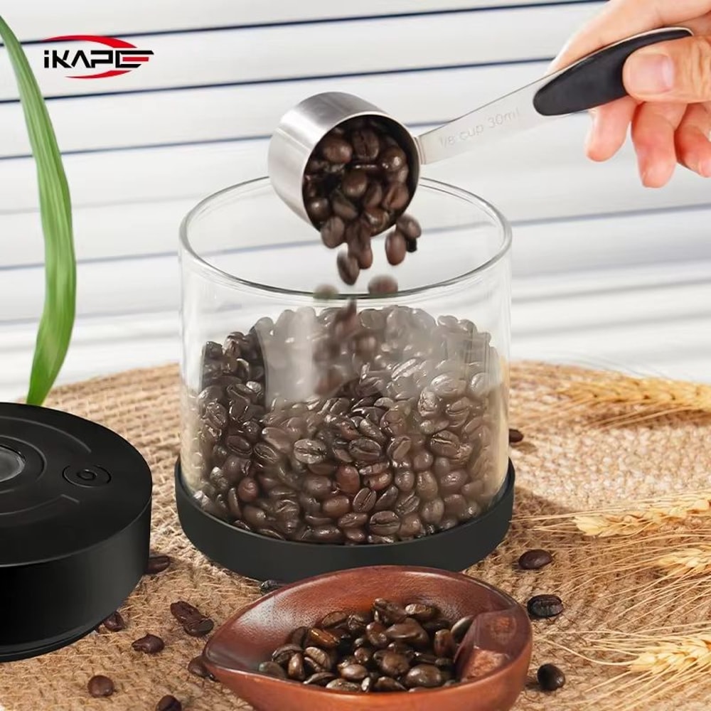 IKAPE Coffee Beans Vacuum Sealed Tank With Electric Digital Display Smart Coffee Storage Canister 2