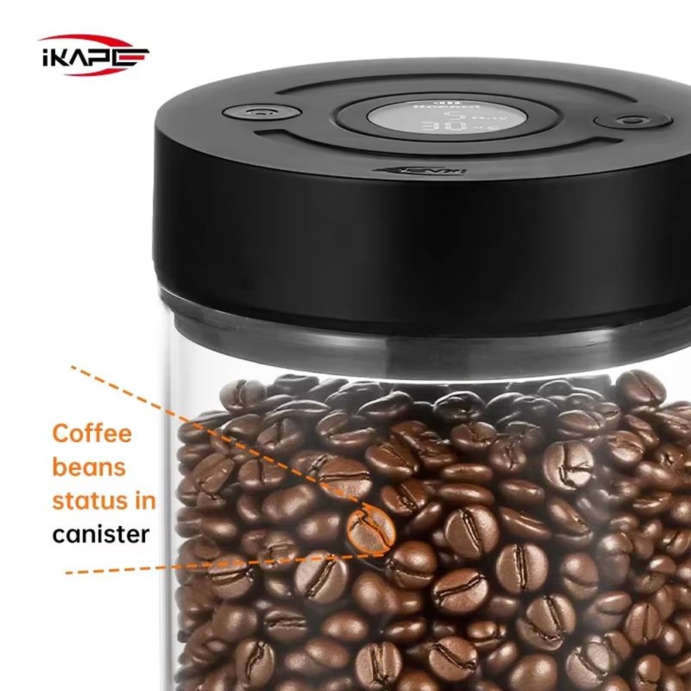 IKAPE Coffee Beans Vacuum Sealed Tank With Electric Digital Display Smart Coffee Storage Canister 5