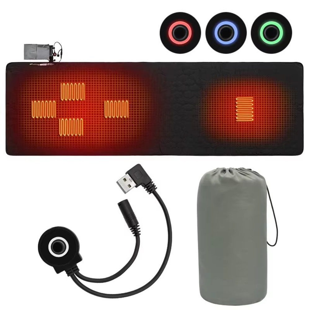 USB Heated Sleeping Mat 6Zone Electric Warming Pad For Camping And Hiking 2