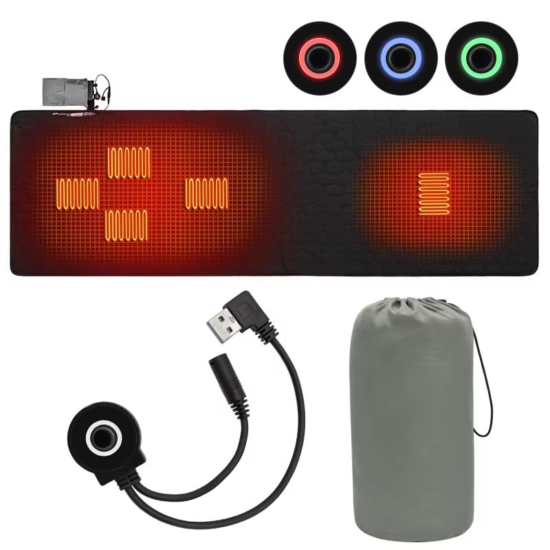 USB Heated Sleeping Mat 6Zone Electric Warming Pad For Camping And Hiking 7
