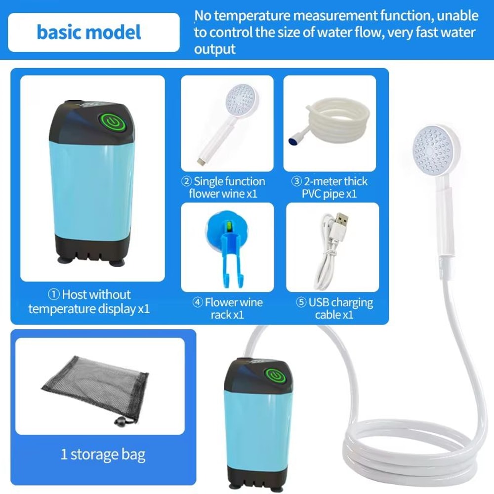 Portable Rechargeable USB Outdoor Shower Pump For Camping And Pet Bath 3