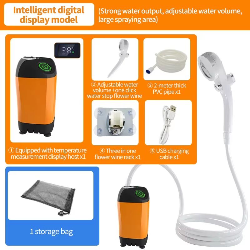 Portable Rechargeable USB Outdoor Shower Pump For Camping And Pet Bath 4